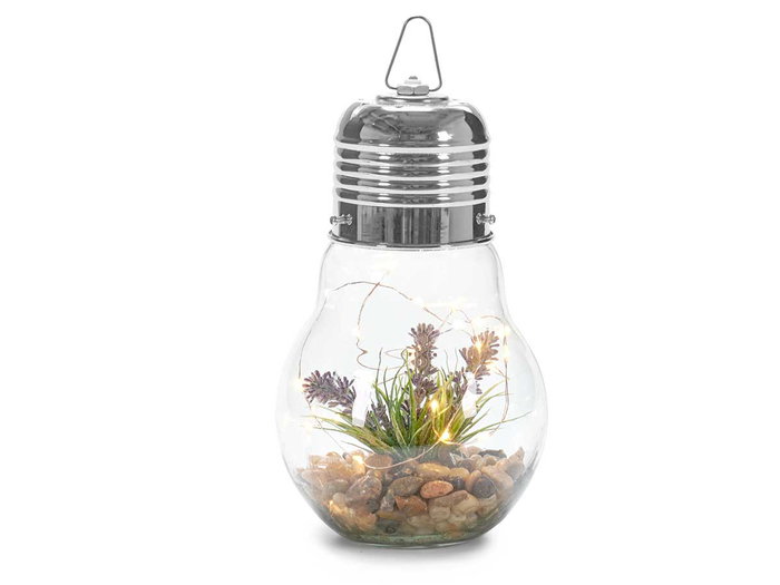 Giftdecor Bombilla Lavanda Tira Led Transparente Verde Cristal 14x29x14cm (Set de 8)