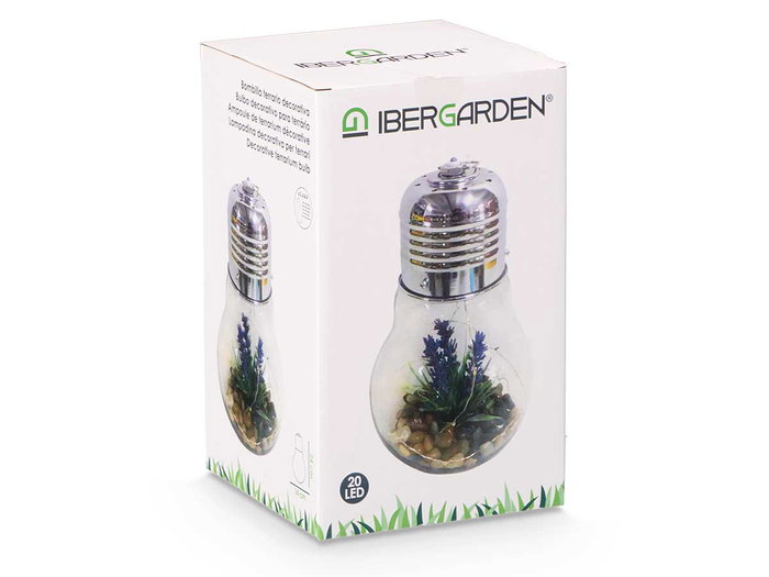 Giftdecor Bombilla Lavanda Tira Led Transparente Verde Cristal 14x29x14cm (Set de 8)
