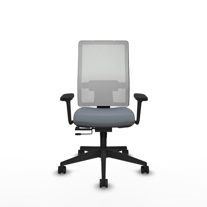 PIQUERAS Y CRESPO Silla de oficina Horna Gris y Blanca con Brazos 3D