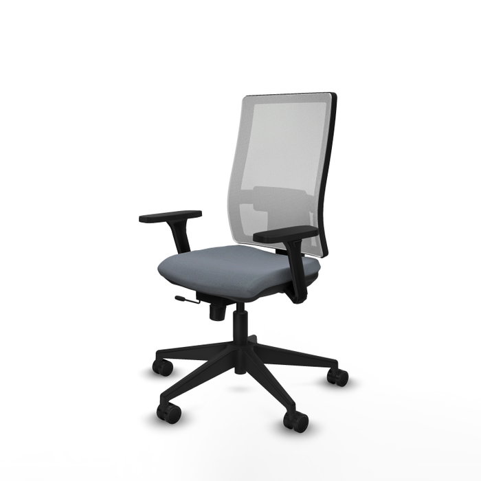 PIQUERAS Y CRESPO Silla de oficina Horna Gris y Blanca con Brazos 3D
