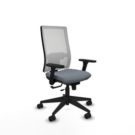 PIQUERAS Y CRESPO Silla de oficina Horna Gris y Blanca con Brazos 3D