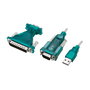 LogiLink Cable USB 2.0 USB-A/M a DB9/M + DB25/M (RS232), 1,3 m