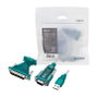 LogiLink Cable USB 2.0 USB-A/M a DB9/M + DB25/M (RS232), 1,3 m