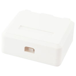 EQUIP 125124 Caja de superficie para 2 Keystone Jack con tapa, color blanco, compatible con Cat.5e, Cat.6, Cat.6A