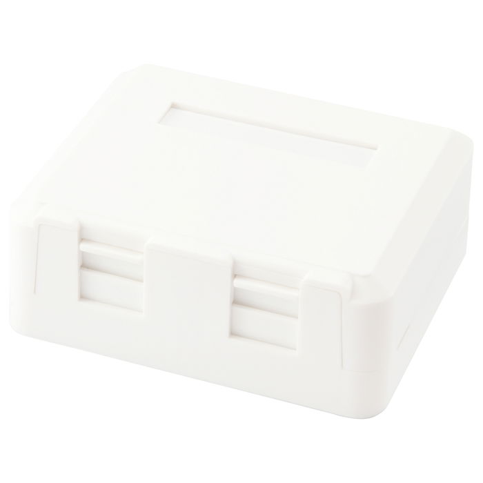 EQUIP 125124 Caja de superficie para 2 Keystone Jack con tapa, color blanco, compatible con Cat.5e, Cat.6, Cat.6A