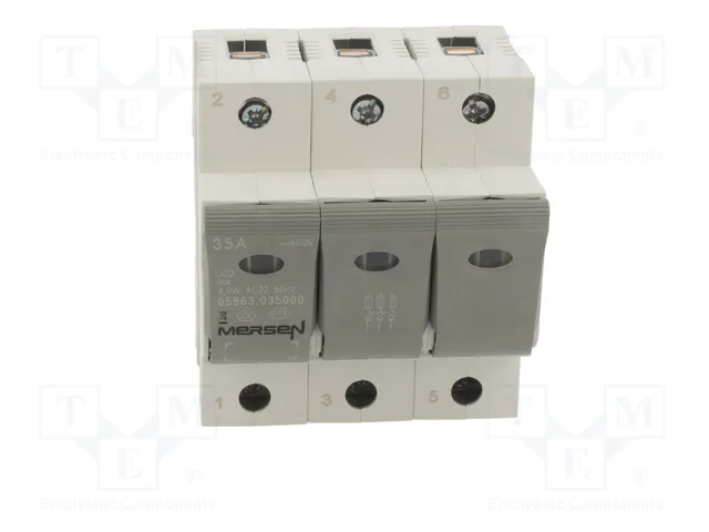 MERSEN D02 Interruptor de fusible para raíl DIN 35A 400V