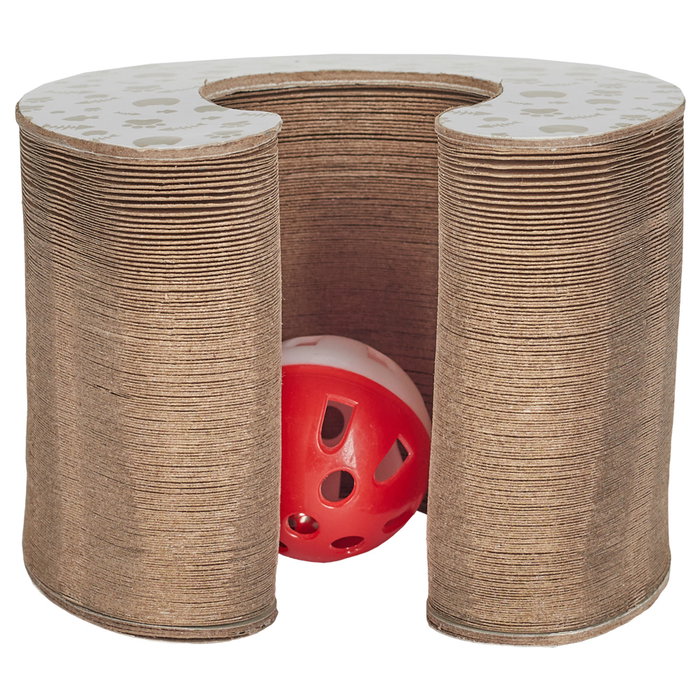 The Concept Factory Rascador para Gatos Mon Chat Mon Ch, Accesorio 2 en 1 Ajustable con Pelota Incluida, Juguete Resistente para Rascar y Jugar