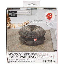 The Concept Factory Rascador para Gatos Mon Chat Mon Ch, Accesorio 2 en 1 Ajustable con Pelota Incluida, Juguete Resistente para Rascar y Jugar