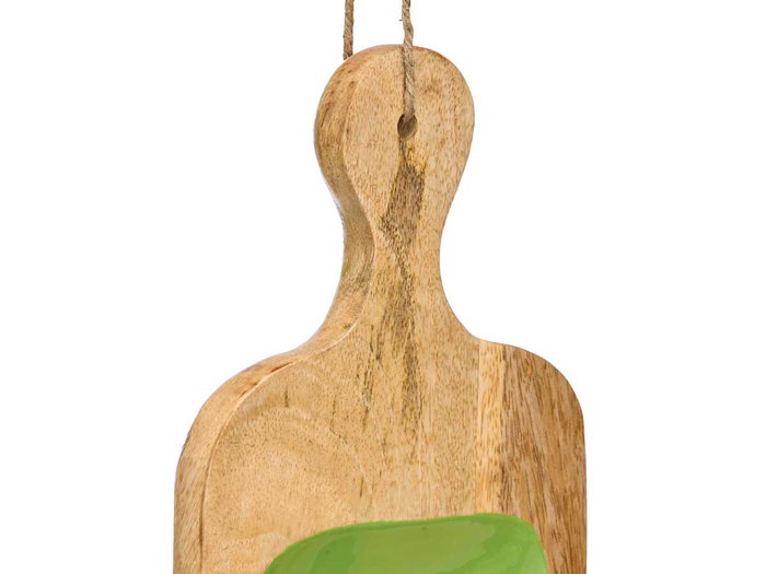 Giftdecor Bandeja Rectangular Asa Madera Mango Verde 50 x 3 x 14 cm (Set de 6)