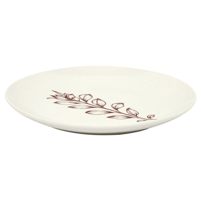 Home Deco Factory Plato Cottage Rojo Diámetro 20 cm Cerámica