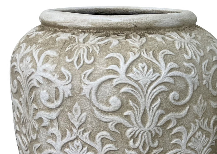DKD Home Decor Jarrón Barroco Rugoso Crema 29x29x39 cm DKD Home Decor Jarrón Barroco Rugoso Crema 29x29x39 cm