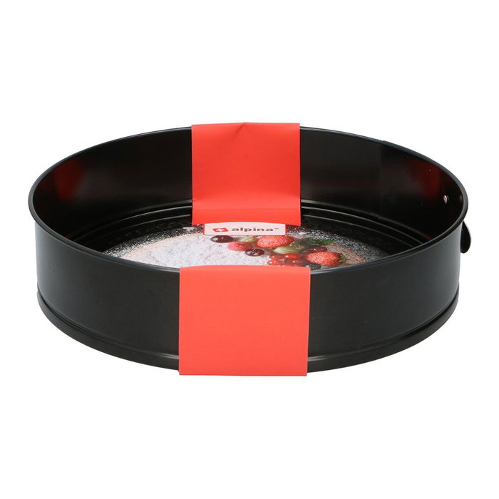 Alpina Molde Desmontable Antideslizante para Tarta Repostería Metal Negro Ø28 x 6,7 cm