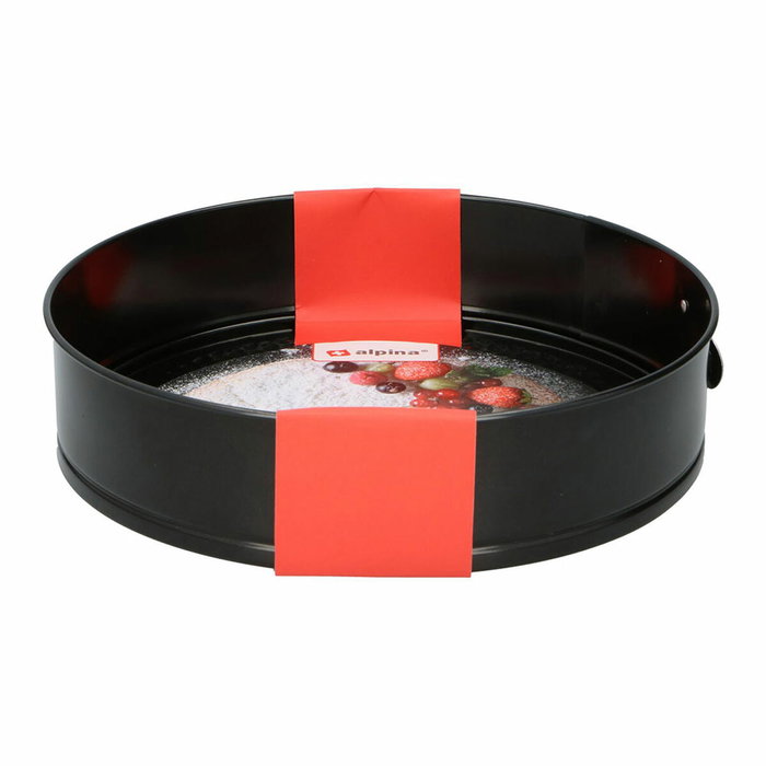 Alpina Molde antideslizante para tarta Ø 28 x 6,7 cm, Negro, Desmontable Alpina Molde antideslizante para tarta Ø 28 x 6,7 cm, Negro, Desmontable