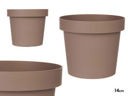 Ibergarden Maceta Plástico Marrón 14 cm Diámetro x 12.5 cm Alto (Set de 12)