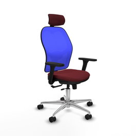 PIQUERAS Y CRESPO Silla de oficina Jorquera Sincro/Traslack Granate y Azul