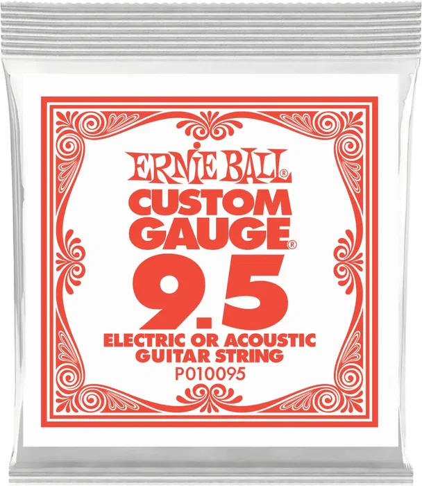 Ernie Ball Cuerda Eléctrica Slinky Plana 009.5, Juego de Cuerdas para Guitarra con Ball End y Element Shield