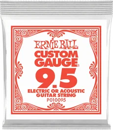 Ernie Ball Cuerda Eléctrica Slinky Plana 009.5, Juego de Cuerdas para Guitarra con Ball End y Element Shield