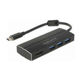 DELOCK 63931 Adaptador USB-C a 3 USB 3.0 + HDMI 4K 30Hz DP Alt Mode