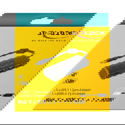 DELOCK 63931 Adaptador USB-C a 3 USB 3.0 + HDMI 4K 30Hz DP Alt Mode DELOCK 63931 Adaptador USB-C a 3 USB 3.0 + HDMI 4K 30Hz DP Alt Mode