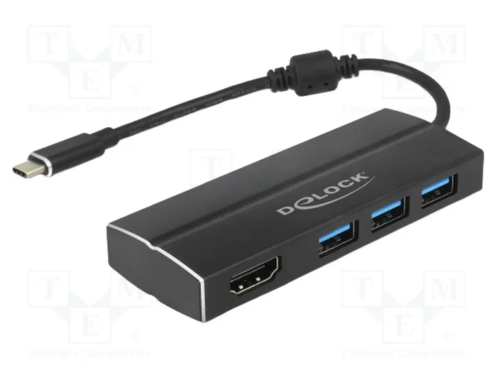 DeLOCK 63931 Hub USB-C con 3 puertos USB 3.2 Gen 1 Tipo-A y 1 HDMI 4K DeLOCK 63931 Hub USB-C con 3 puertos USB 3.2 Gen 1 Tipo-A y 1 HDMI 4K