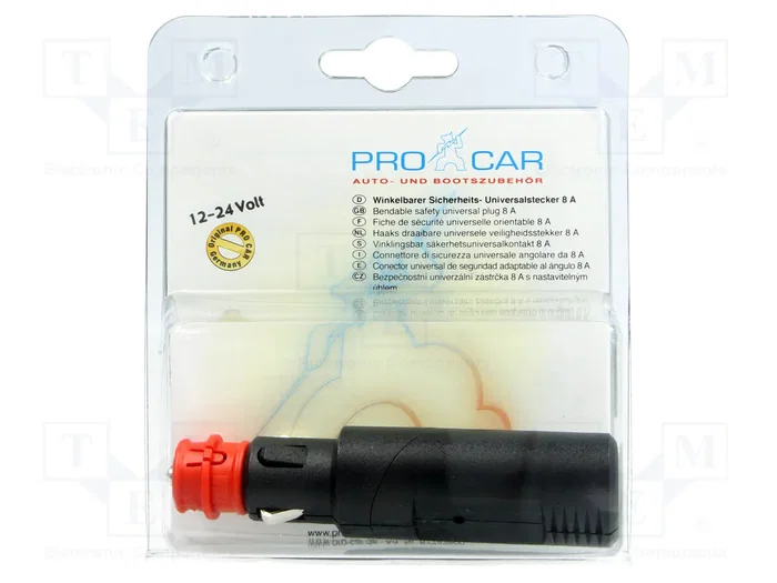 PRO CAR Enchufe de mechero de coche con borna de tornillo y fusible PRO CAR Enchufe de mechero de coche con borna de tornillo y fusible