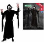 Disfraz de Halloween Tenebroso para Hombre Adulto, Negro, Talla XL, Incluye Túnica con Capucha, Máscara y Cinturón