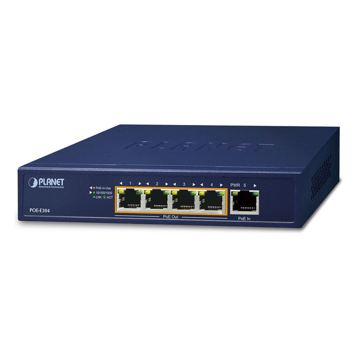 Planet POE-E304 Extensor PoE Gigabit de 5 puertos