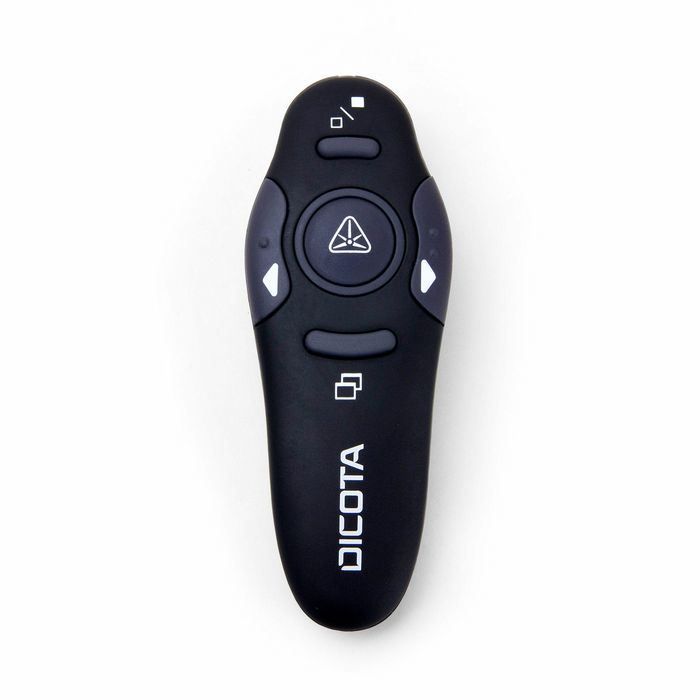 Dicota Pin Point Presentador Laser Inalambrico, Puntero para Presentaciones USB Clase 1, Alcance 10 m, Superficie Suave, Botones Intuitivos, Incluye Bateria AAA Dicota Pin Point Presentador Laser Inalambrico, Puntero para Presentaciones USB Clase 1, Alcance 10 m, Superficie Suave, Botones Intuitivos, Incluye Bateria AAA