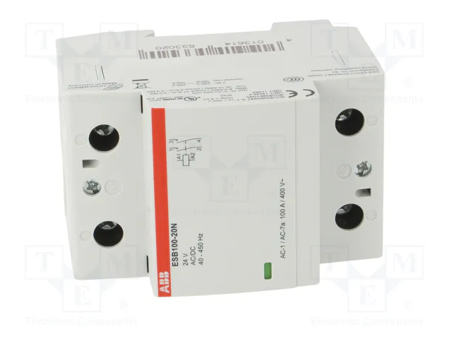 ABB ESB Contactor 2-polar de instalación 100A 24VAC/24VDC