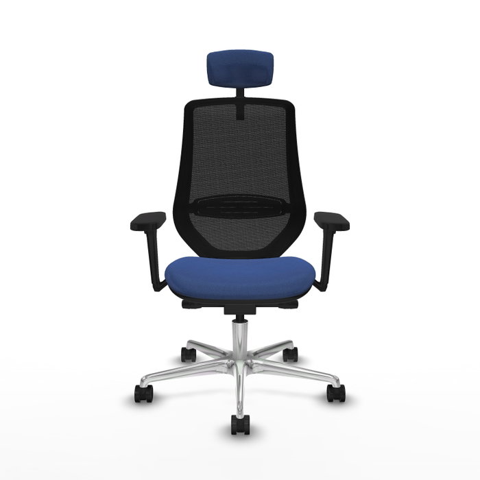 PIQUERAS Y CRESPO Silla de oficina Mardos con mecanismo Sincro/Traslack, Azul marino y Negro
