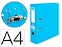 Liderpapel Archivador de palanca Documenta A4 forrado PVC con rado lomo 75 mm celeste compresor metálico