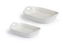 VESSIA Set de 2 Bandejas Rectangulares Asas Abiertas Blanco Porcelana