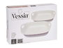 VESSIA Set de 2 Bandejas Rectangulares Asas Abiertas Blanco Porcelana