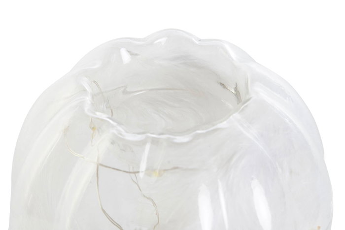 DKD Home Decor Decoración Luminosa Transparente Cristal LED 10 x 8.5 x 10 cm (4 Unidades)