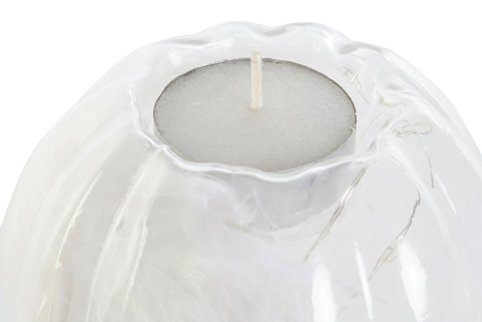 DKD Home Decor Decoración Luminosa Transparente Cristal LED 10 x 8.5 x 10 cm (4 Unidades)