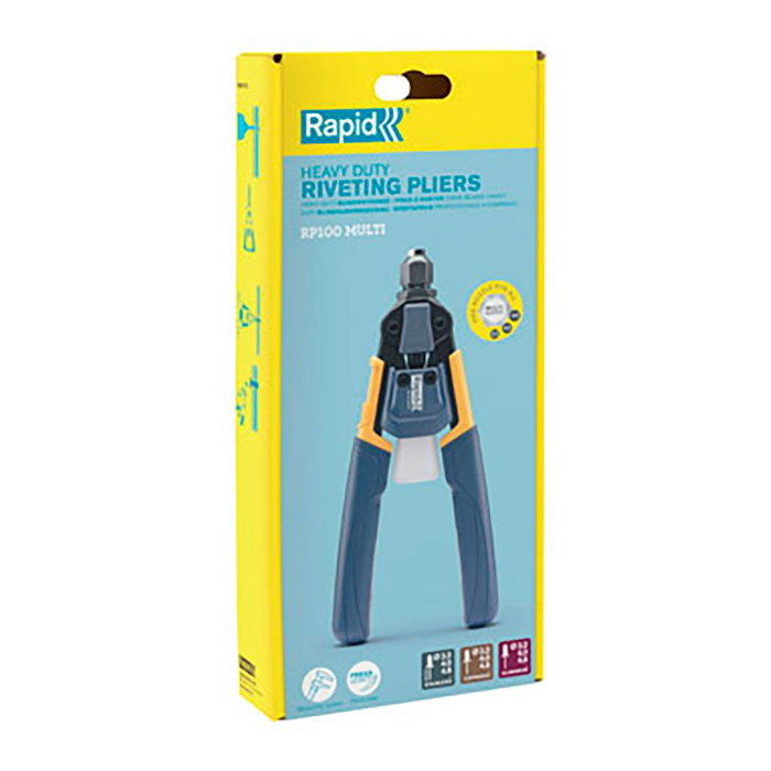 Rapid Remachadora Manual RP100 Profesional Multi para Trabajos de Chapa y Reparaciones con Boquilla Múltiple