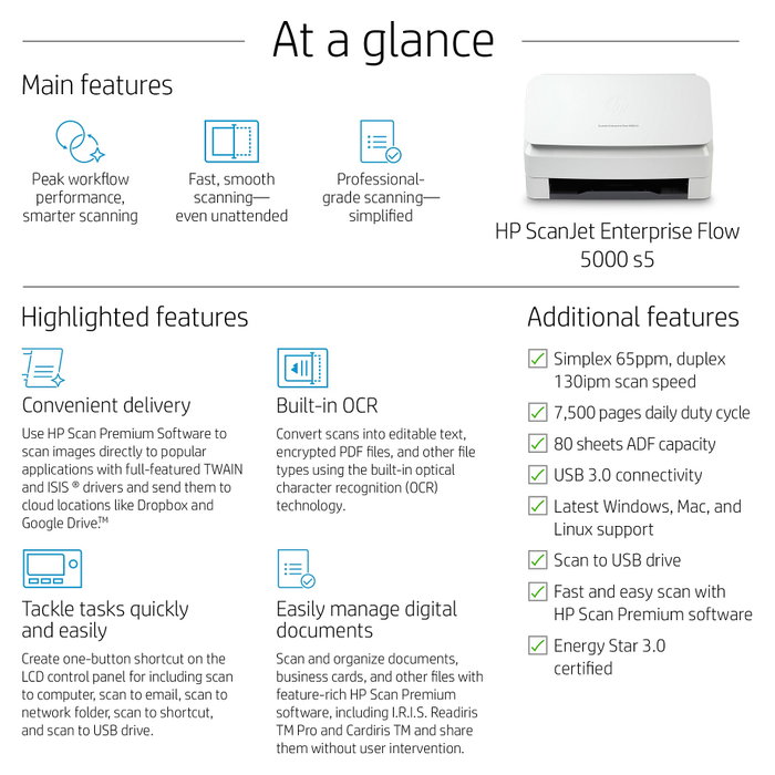 HP ScanJet Enterprise Flow 5000 s5 HP ScanJet Enterprise Flow 5000 s5