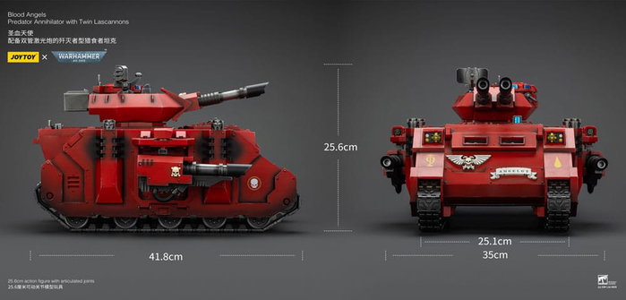Joy Toy (CN) Warhammer 40k Blood Angels Predator Annihilator con Twin Lascannons 26 cm