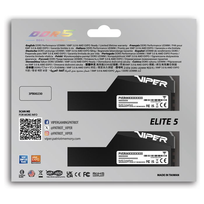 Memoria RAM Patriot Memory VEU532G6028K 32 GB DDR5 6000 MHz cl28