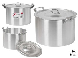 KINVARA Olla de Aluminio de 36 cm y 30 L en Plata