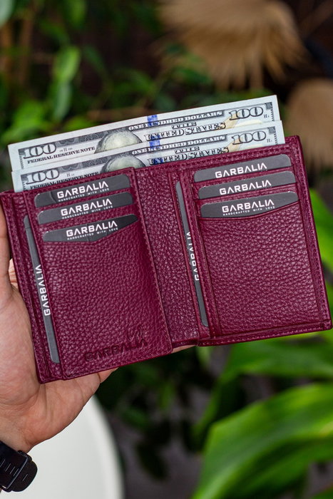 Zoozie Bags Cartera de Piel para Hombre Color Rojo Claret Elegante y Duradera