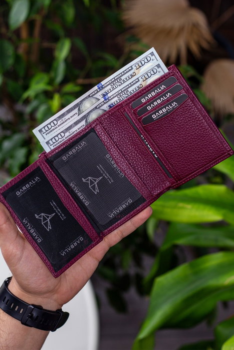 Zoozie Bags Cartera de Piel para Hombre Color Rojo Claret Elegante y Duradera