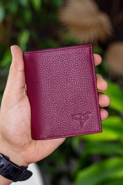 Zoozie Bags Cartera de Piel para Hombre Color Rojo Claret Elegante y Duradera