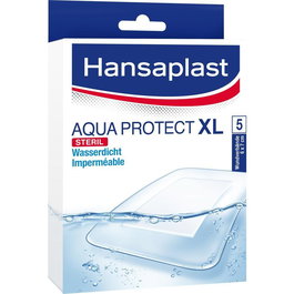 Hansaplast Apósitos HP Aqua Protect XL Impermeables 6 x 7 cm para heridas grandes, posoperatorias, baño y piscina, paquete de 5 unidades