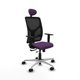 PIQUERAS Y CRESPO Silla de oficina Motilla con mecanismo Sincro/Traslack, Morado y Negro