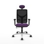 PIQUERAS Y CRESPO Silla de oficina Motilla con mecanismo Sincro/Traslack, Morado y Negro