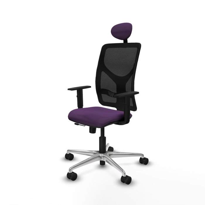 PIQUERAS Y CRESPO Silla de oficina Motilla con mecanismo Sincro/Traslack, Morado y Negro