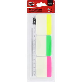 FIXO Banderitas Adhesivas Traslúcidas con Regla 38x50mm Set de 24