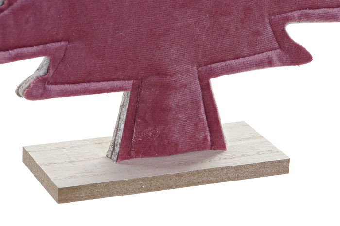 DKD Home Decor Decoracion Navidad Fantasia Rosa Dorado 5 x 35 x 24 cm (4 Unidades) Mdf Poliester