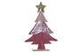DKD Home Decor Decoracion Navidad Fantasia Rosa Dorado 5 x 35 x 24 cm (4 Unidades) Mdf Poliester